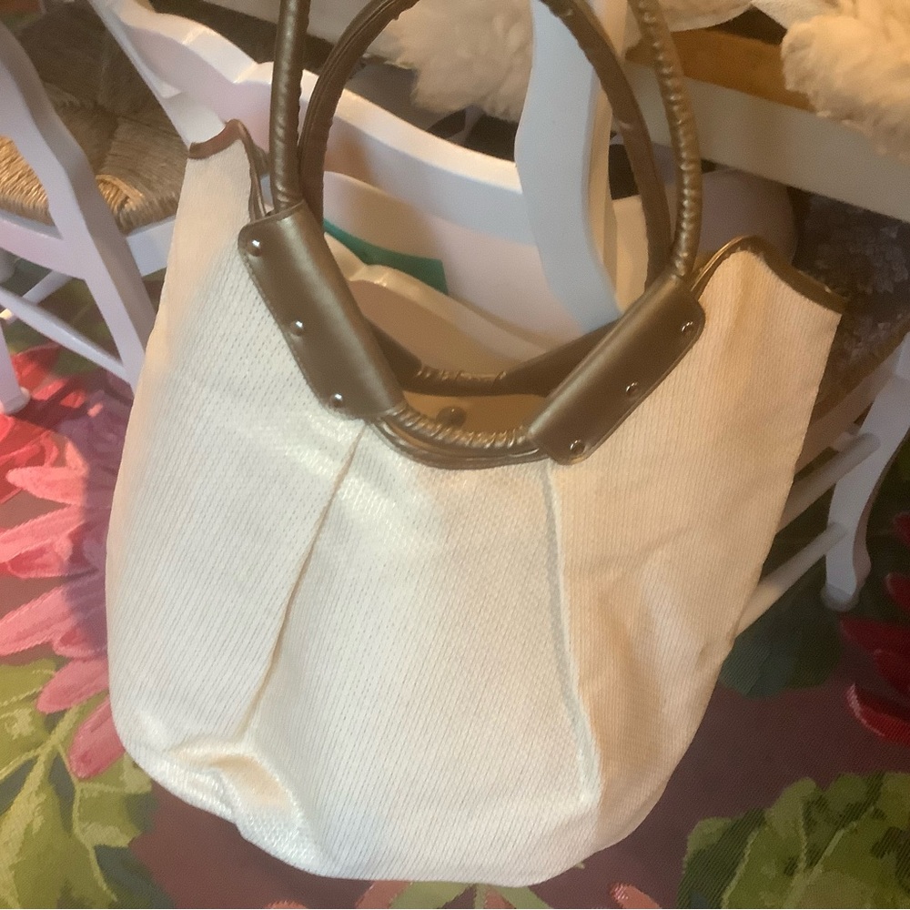 Wacoal Cream and Brown Tote Bag with Spacious Design